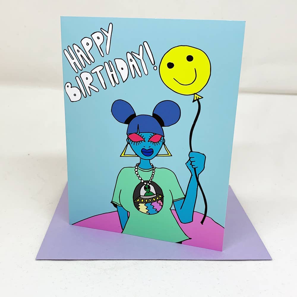 Smiley Face Balloon  Birthday Card