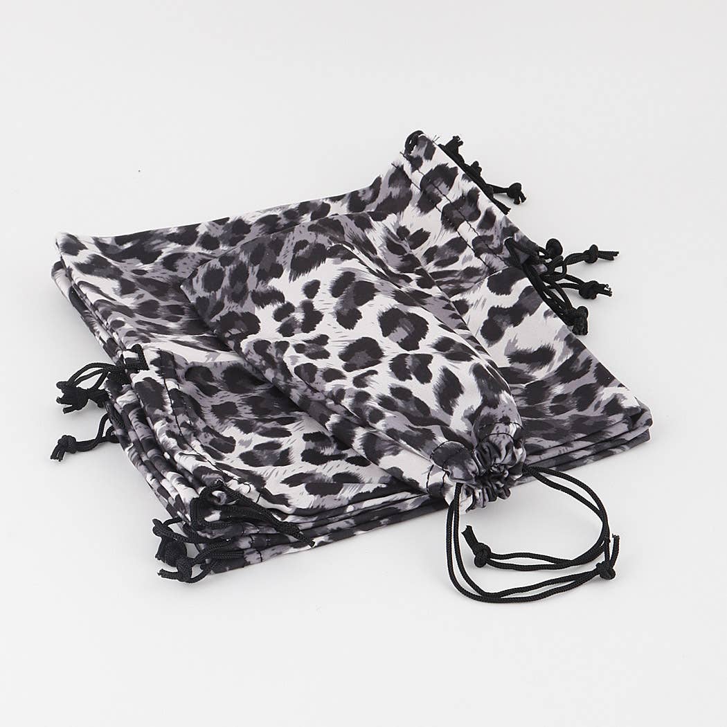 Gray Leopard Sunglasses Pouch Bag