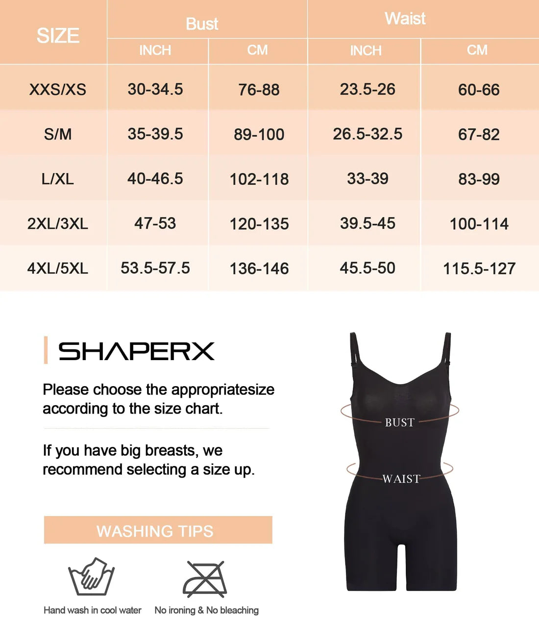SHAPERX Seamless Full Body Tummy Control Bodysuit