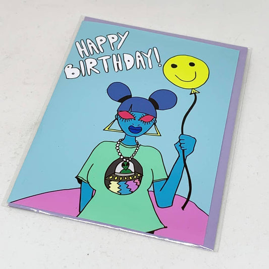 Smiley Face Balloon  Birthday Card
