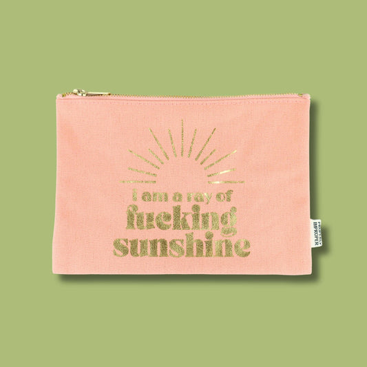 I Am A F ing Ray Of Sunshine Pink Canvas Pouch