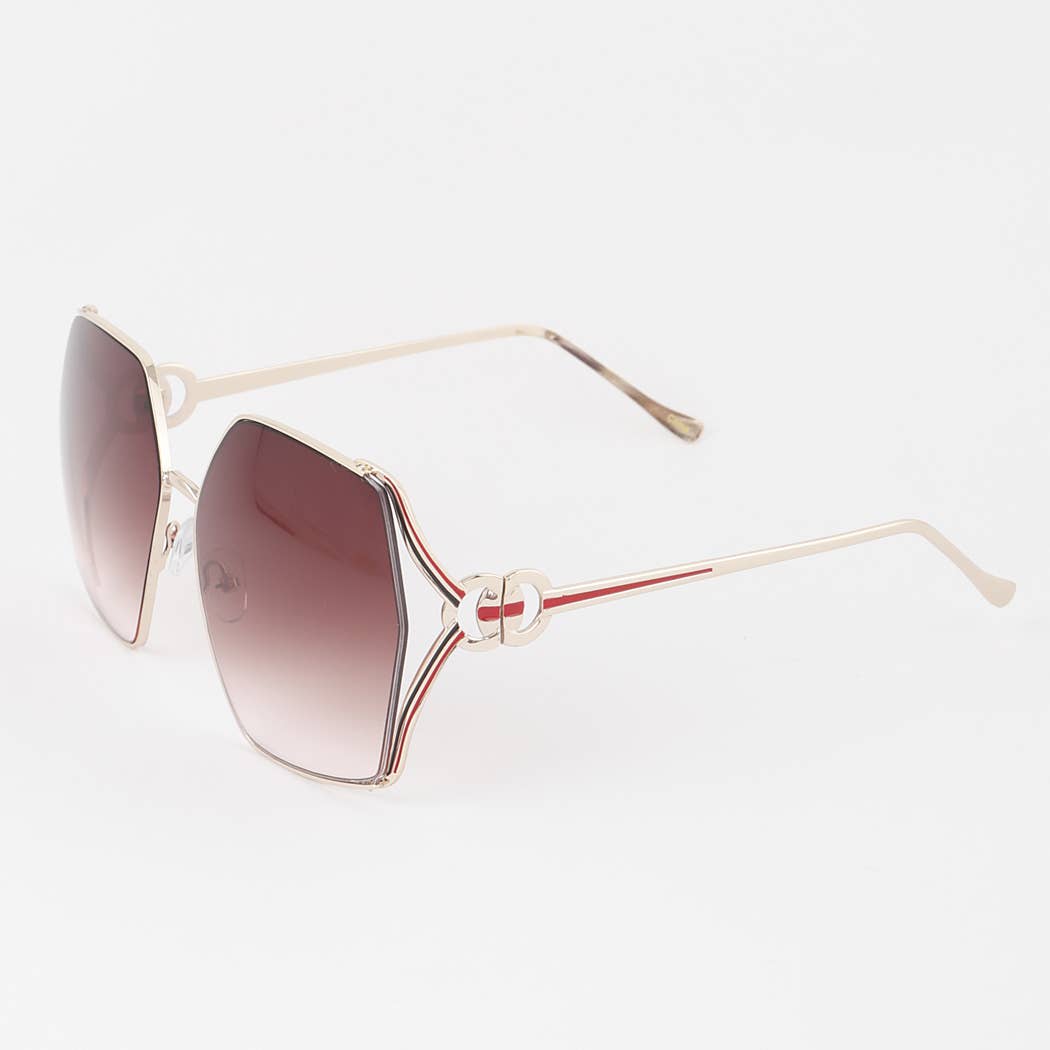 Luxury Stripe Geometric Sunglasses
