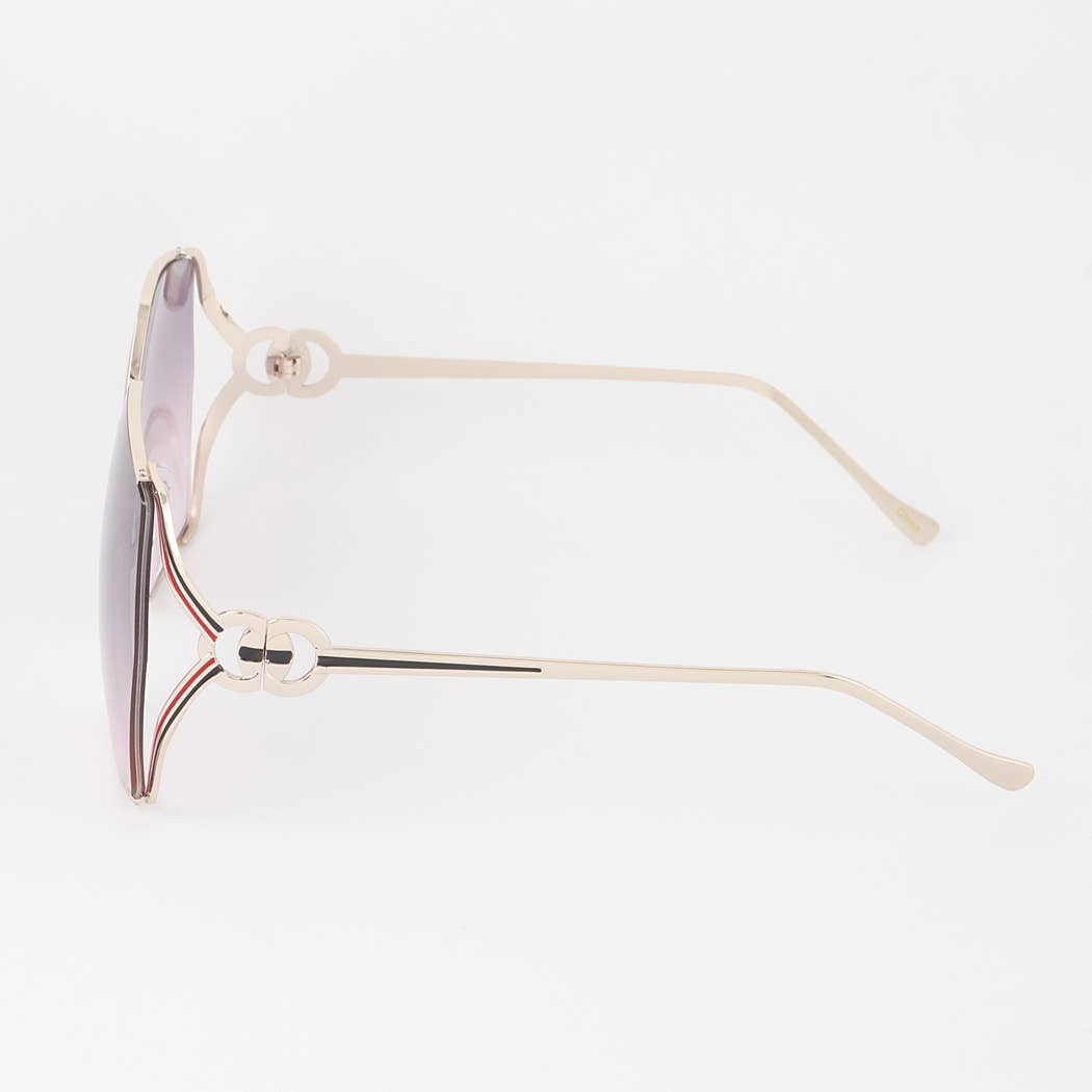 Luxury Stripe Geometric Sunglasses
