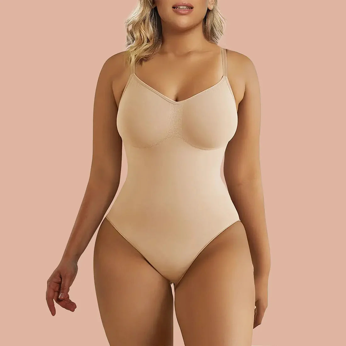 SHAPERX Tummy Control Shapewear Seamless Thong Bodysuit