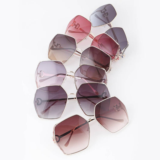 Luxury Stripe Geometric Sunglasses