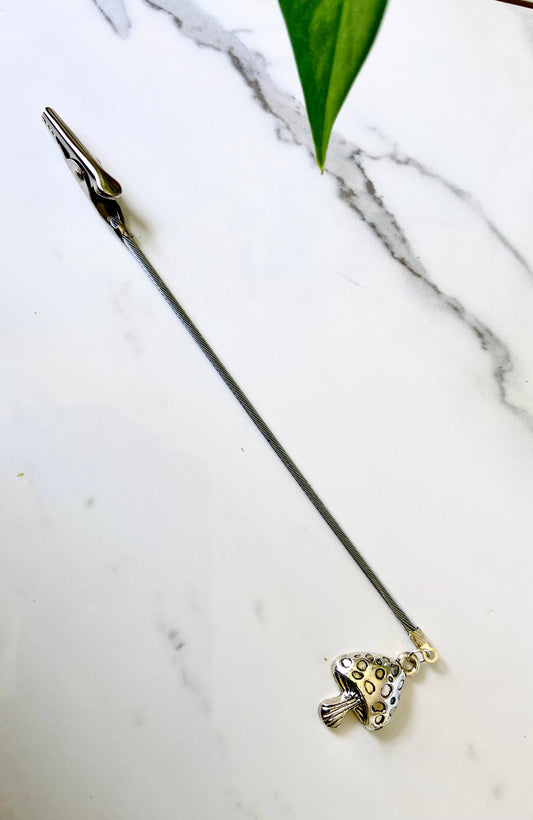 Silver Mushroom Clip